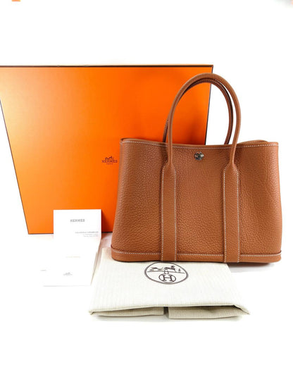 HERMES Garden Party TPM Tote Bag, Brown, Reference Number: 10354