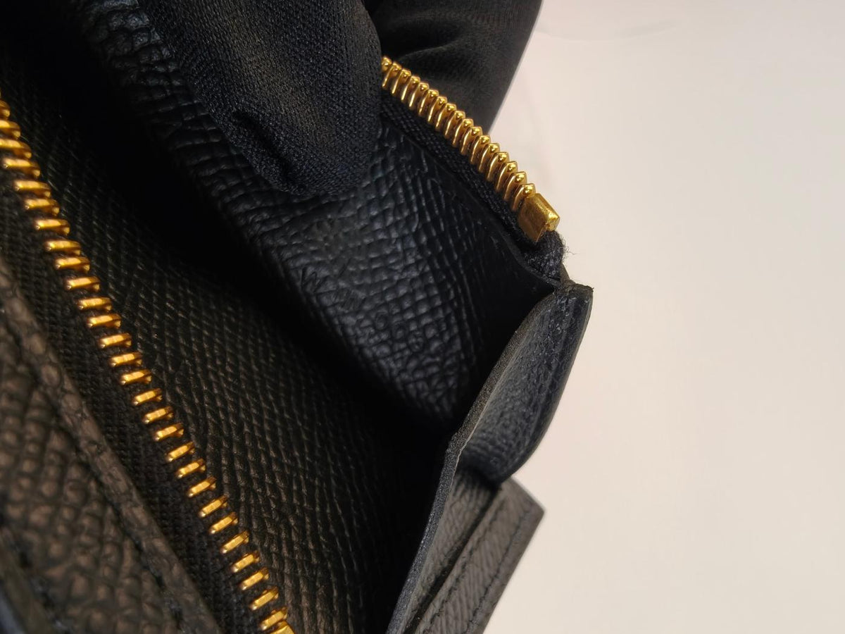 HERMES エルメス ベアンコンビネ 折りたたみ 三つ折り 財布 ブラック 管理番号：10397