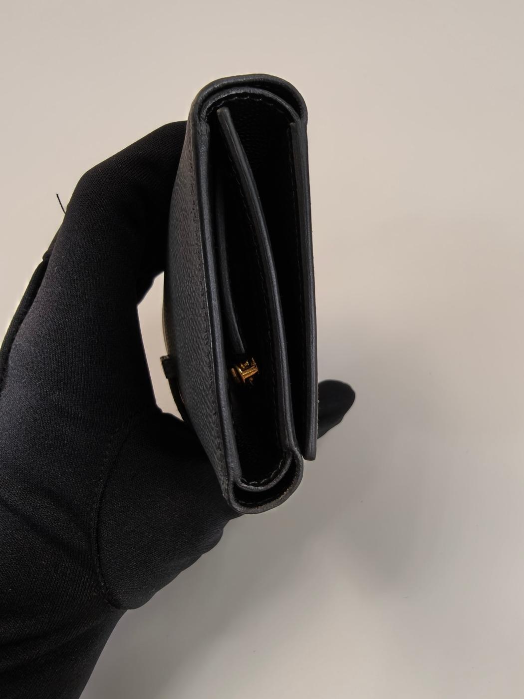 HERMES エルメス ベアンコンビネ 折りたたみ 三つ折り 財布 ブラック 管理番号：10397
