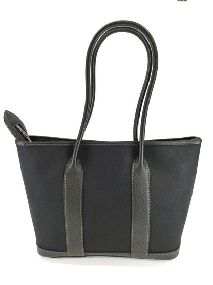 HERMES Garden Zip MM Tote Bag, Black, M Stamp, Reference Number: 10471