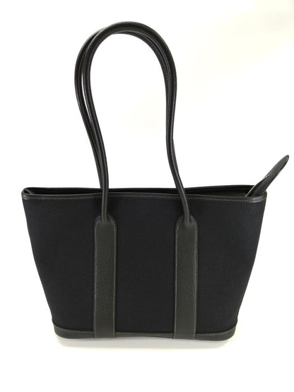 HERMES Garden Zip MM Tote Bag, Black, M Stamp, Reference Number: 10471