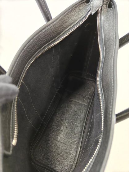 HERMES Garden Zip MM Tote Bag, Black, M Stamp, Reference Number: 10471