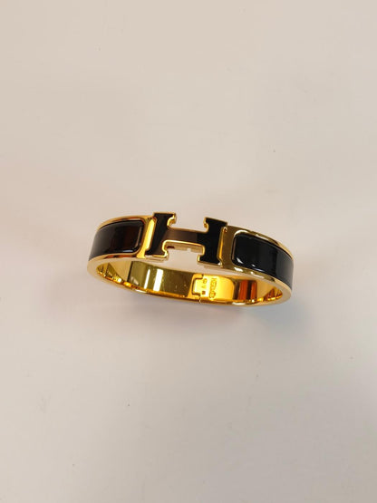 HERMES エルメス クリックH PM バングル ブレスレット ゴールド×ブラック 管理番号：10509