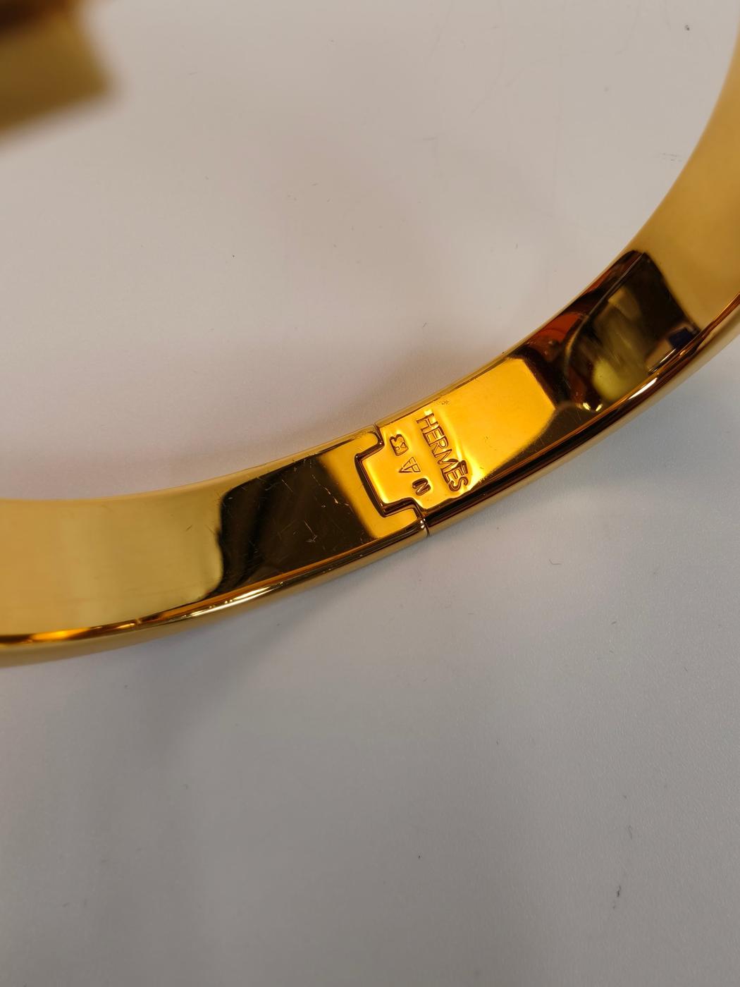HERMES エルメス クリックH PM バングル ブレスレット ゴールド×ブラック 管理番号：10509