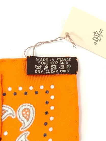 HERMES エルメス カレ55 エクスリブリス Ex-Libris シルク スカーフ オレンジ 管理番号：10665