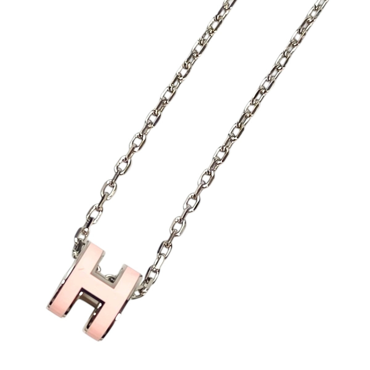 HERMES Mini Pop H Necklace Silver x Pink Product Number: 10695