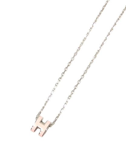 HERMES Mini Pop H Necklace Silver x Pink Product Number: 10695
