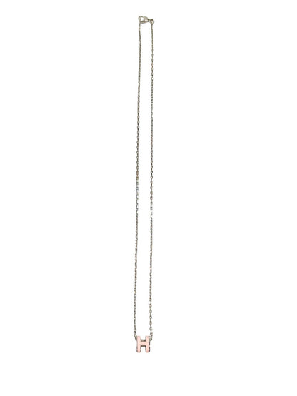 HERMES Mini Pop H Necklace Silver x Pink Product Number: 10695