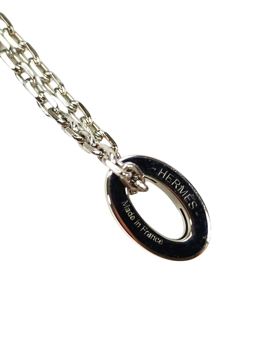 HERMES Mini Pop H Necklace Silver x Pink Product Number: 10695