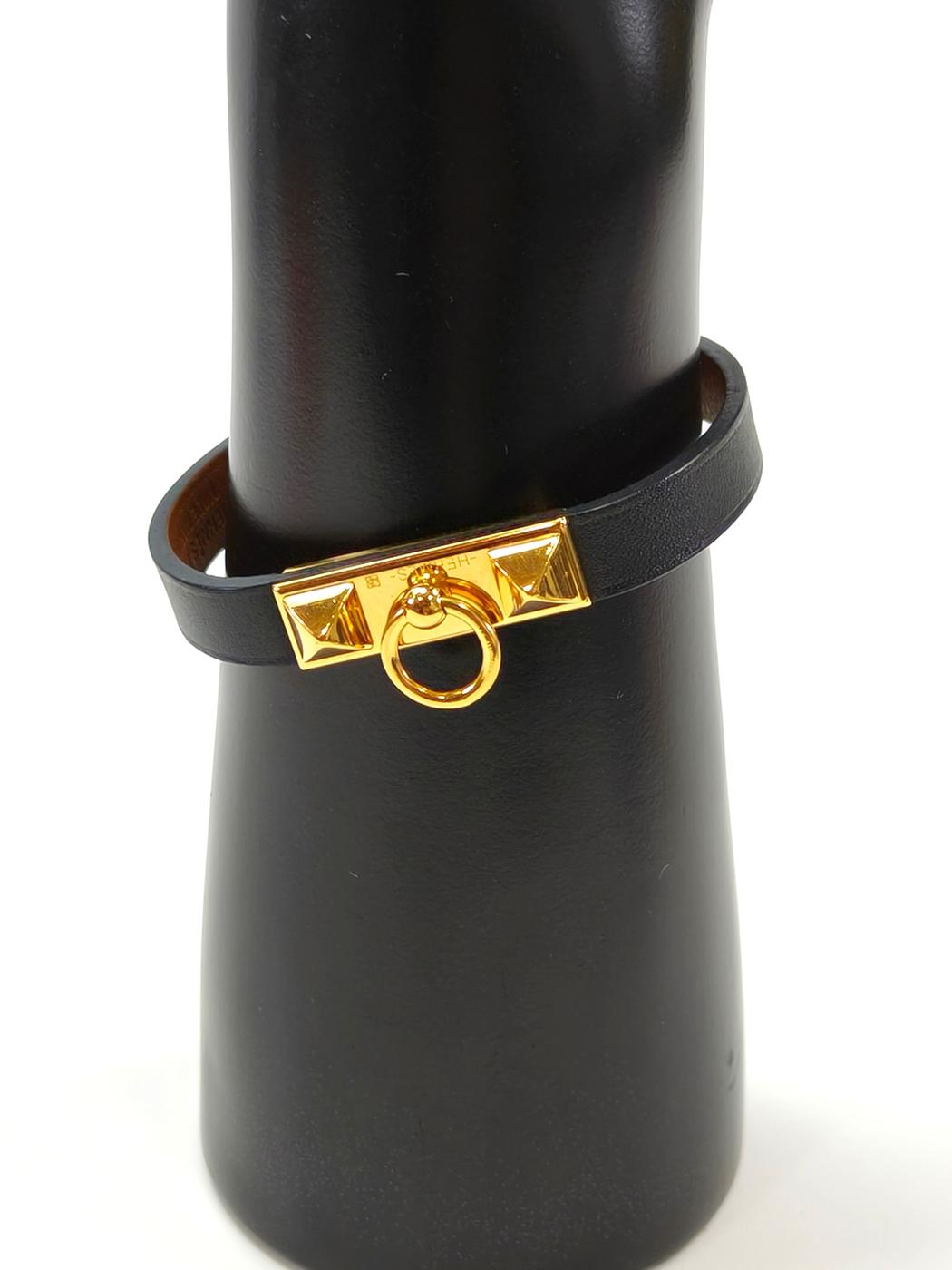 HERMES Rival Mini Bracelet Black x Gold Product number: 10714