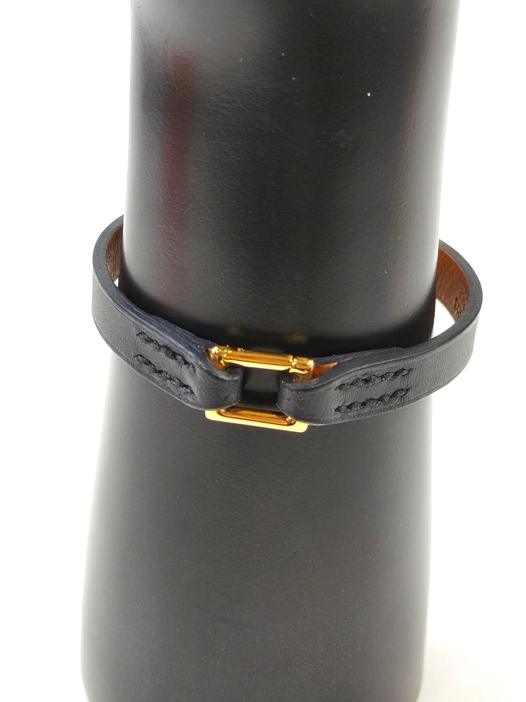 HERMES Rival Mini Bracelet Black x Gold Product number: 10714