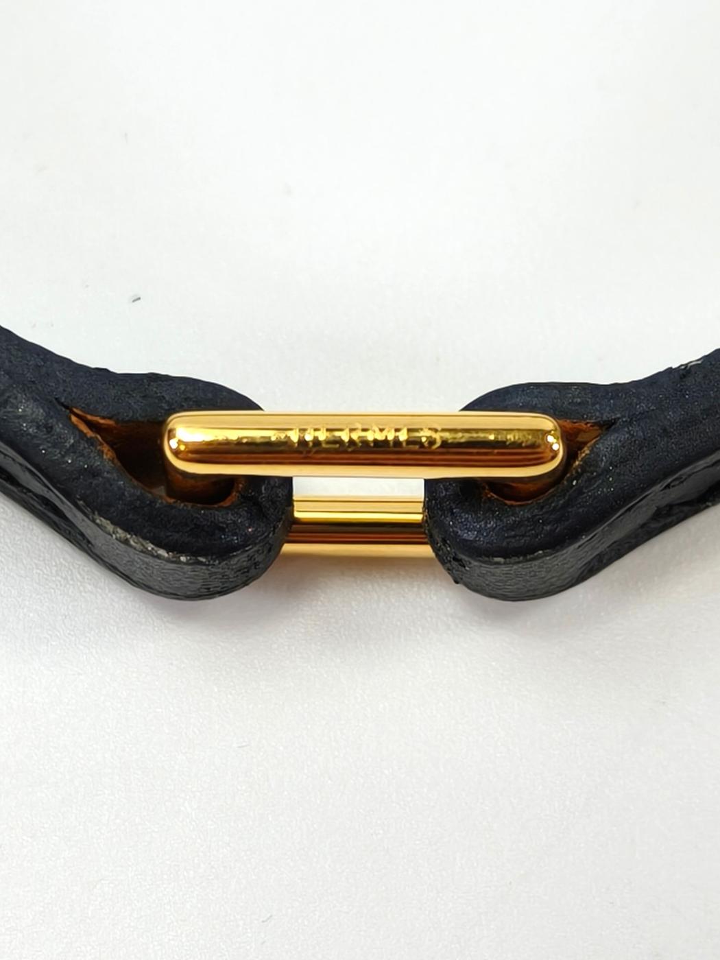 HERMES Rival Mini Bracelet Black x Gold Product number: 10714