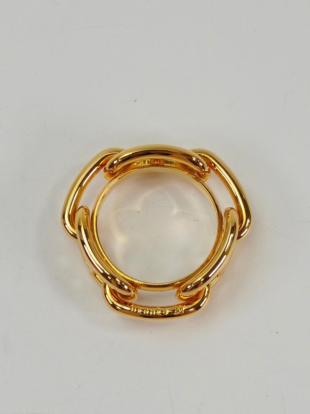 HERMES 爱马仕 Chaine d'Ancre 船锚链丝巾扣 金色 商品编号：10901