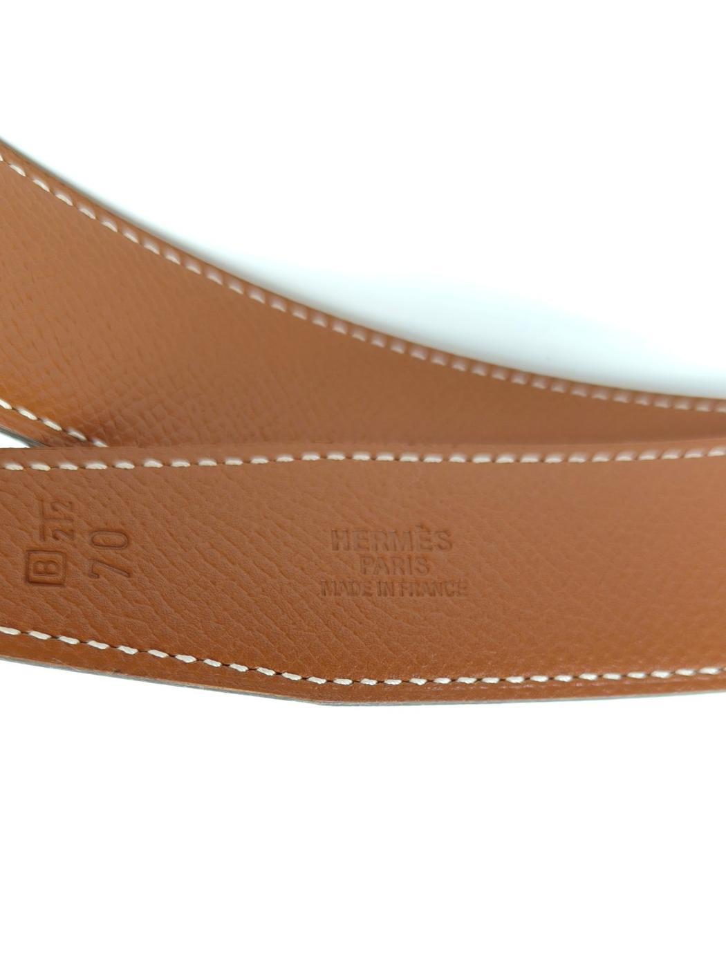 HERMES Constance H Belt, Black x Brown, Size 70, Control number: 11158