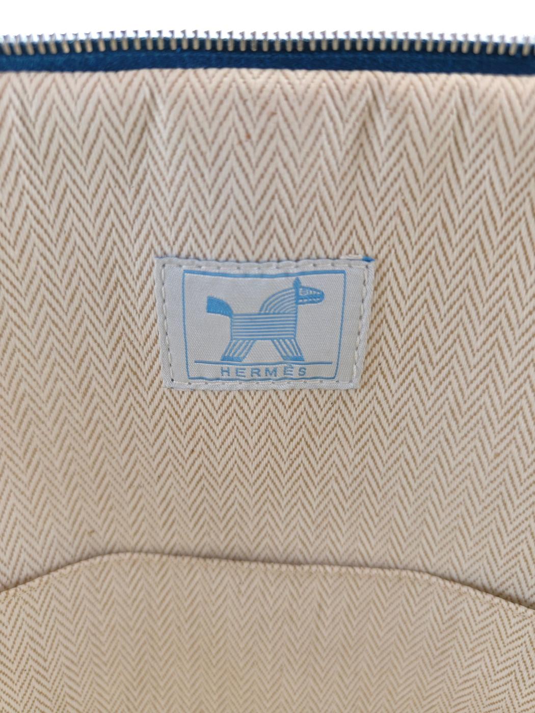 HERMES Bolide Pouch Animaux Nattés Blue Reference Number: 11195