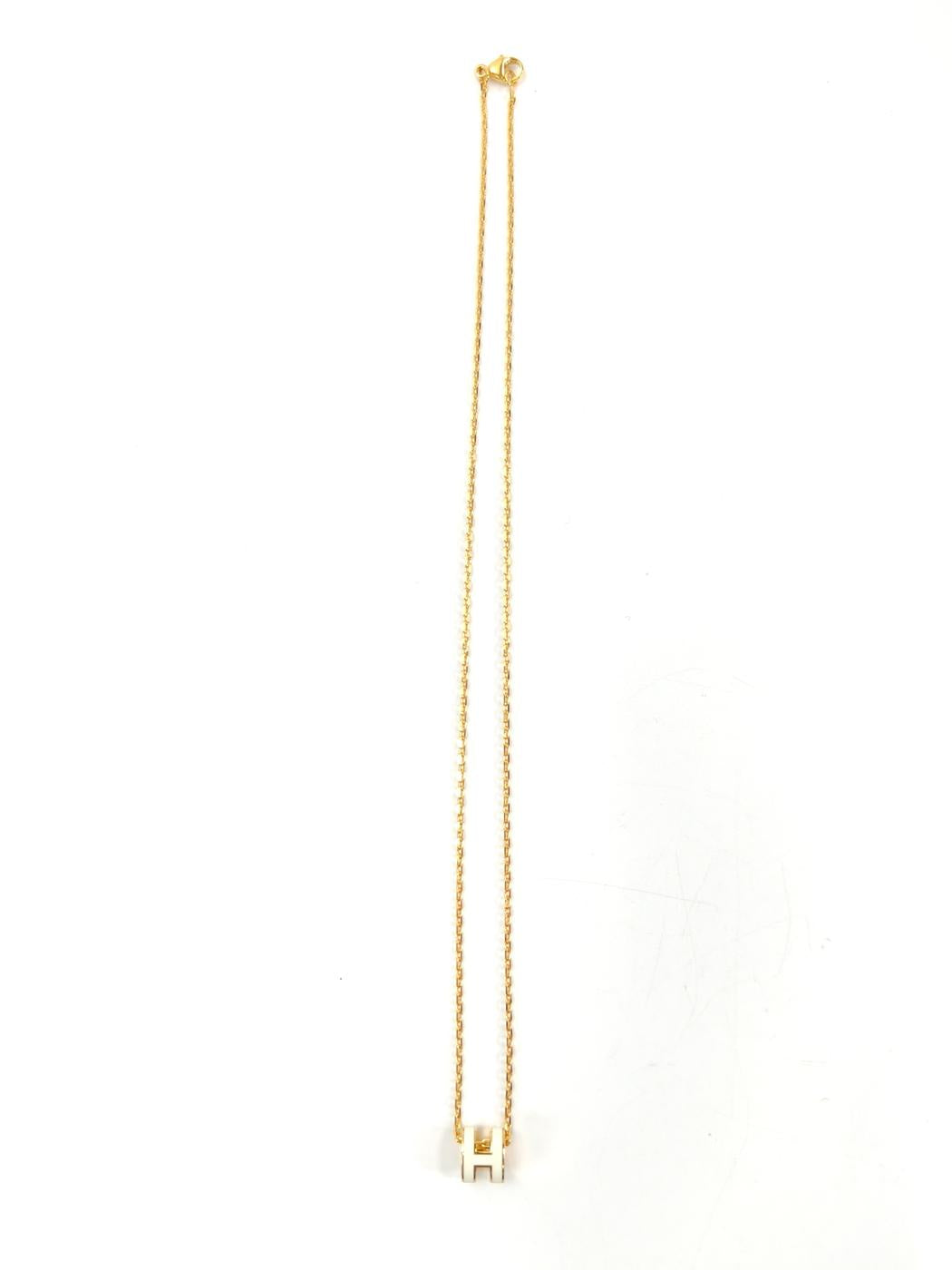 HERMES 爱马仕 Pop H 项链 金色×白色 商品编号：11198