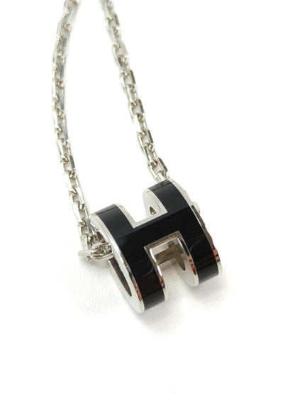 HERMES Pop H Necklace Black x Silver Product Number: 11204