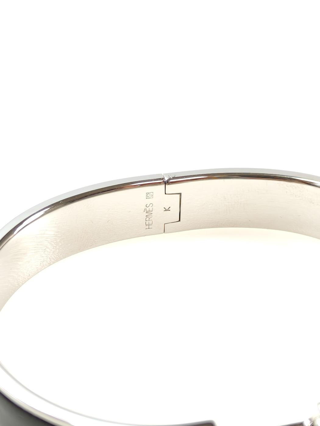 HERMES 爱马仕 Clic H 手镯 银色×黑色 未使用 商品编号：11208