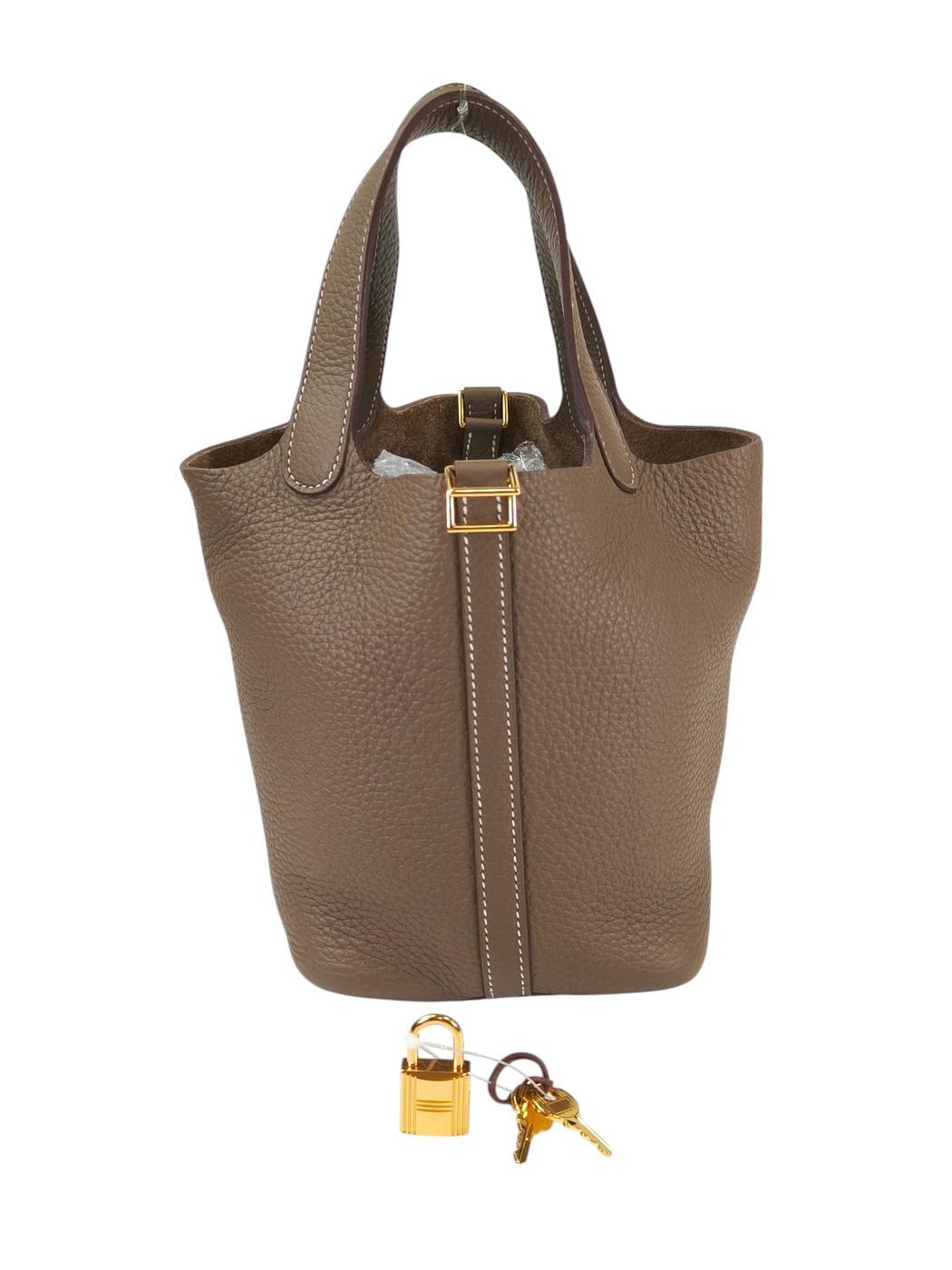 HERMES エルメス ピコタンロックPM ハンドバッグ グレー B刻印 2023年 ゴールド金具 管理番号：11233