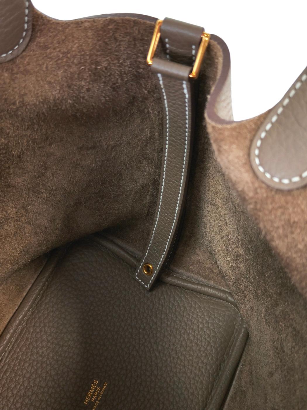 HERMES エルメス ピコタンロックPM ハンドバッグ グレー B刻印 2023年 ゴールド金具 管理番号：11233