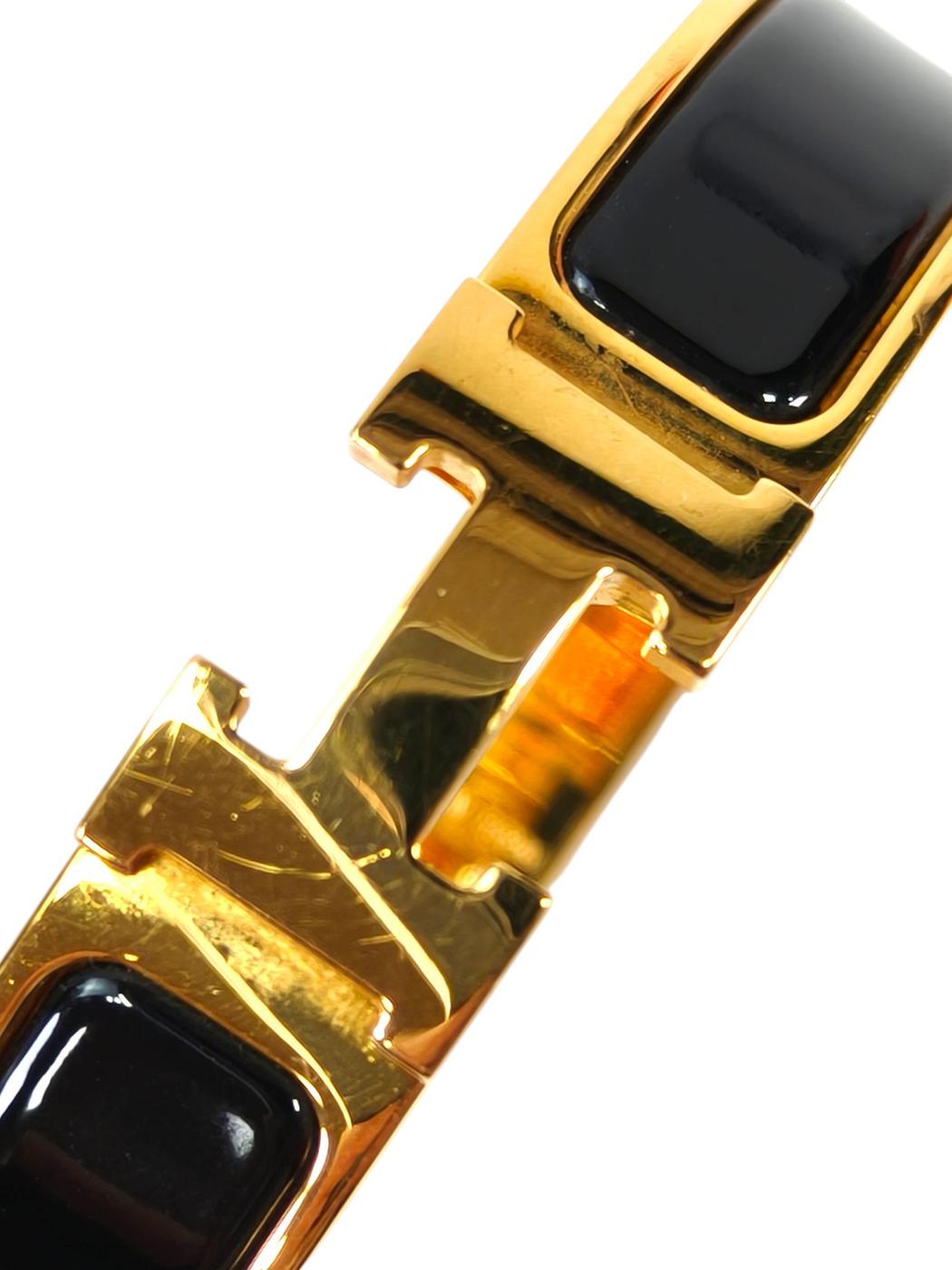 HERMES 爱马仕 Clic H 手镯 金色×黑色 型号：11251