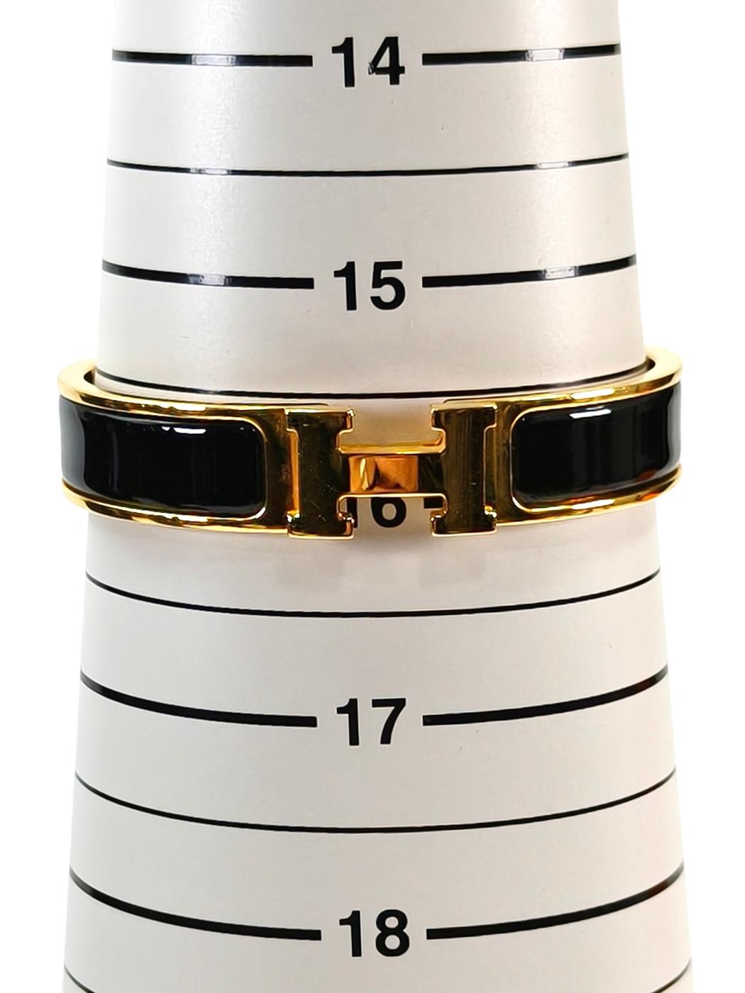 HERMES 爱马仕 Clic H 手镯 金色×黑色 型号：11251