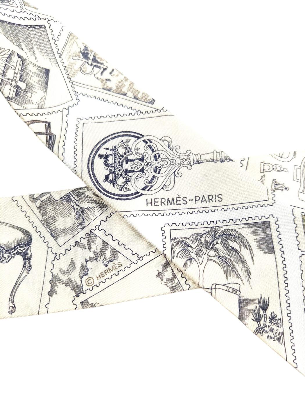 HERMES 爱马仕 Twilly 爱马仕邮票收藏家 丝巾 管理编号：11271