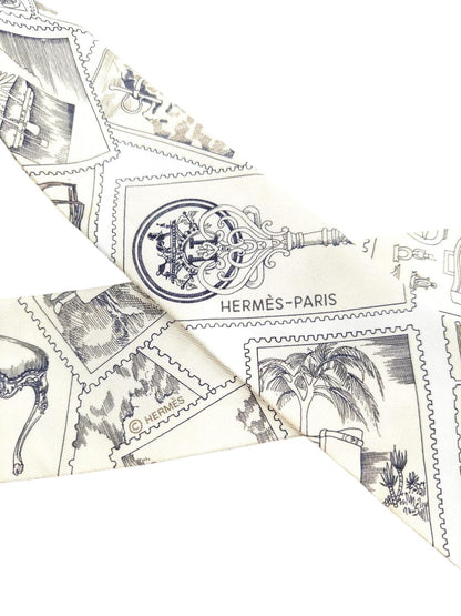 HERMES 爱马仕 Twilly 爱马仕邮票收藏家 丝巾 管理编号：11271