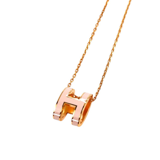 HERMES Pop H Necklace Pink x Rose Gold Model Number: 11316