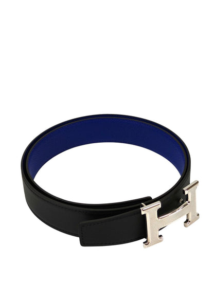 HERMES Constance Reversible H Belt Black x Blue Size 85 Item Number: 11355