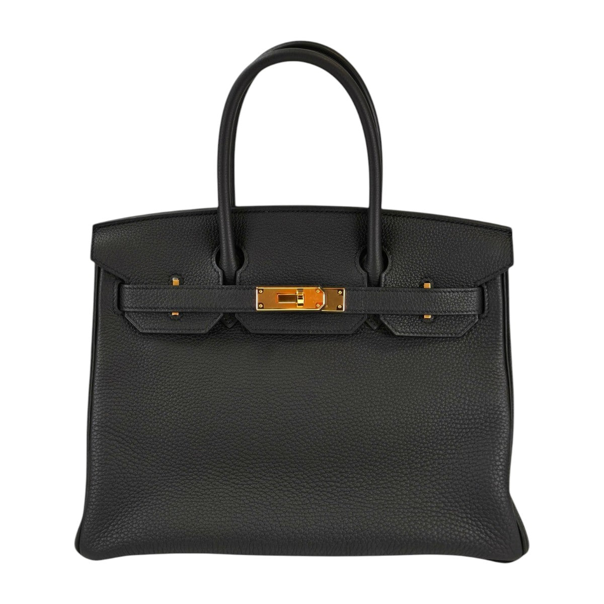 HERMES Birkin 30 Gold Hardware Y-stamp Tote Bag Black Ref: 11396