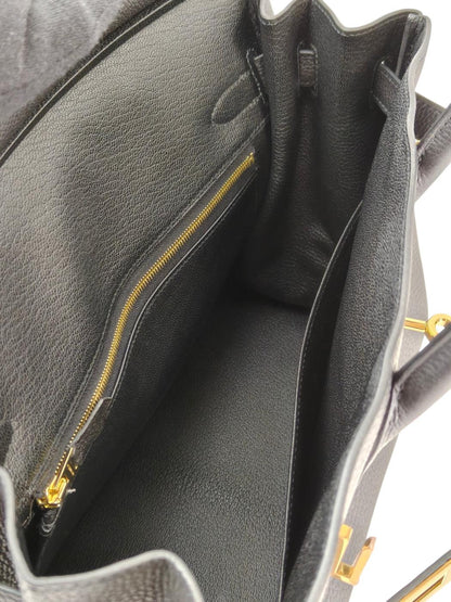 HERMES Birkin 30 Gold Hardware Y-stamp Tote Bag Black Ref: 11396