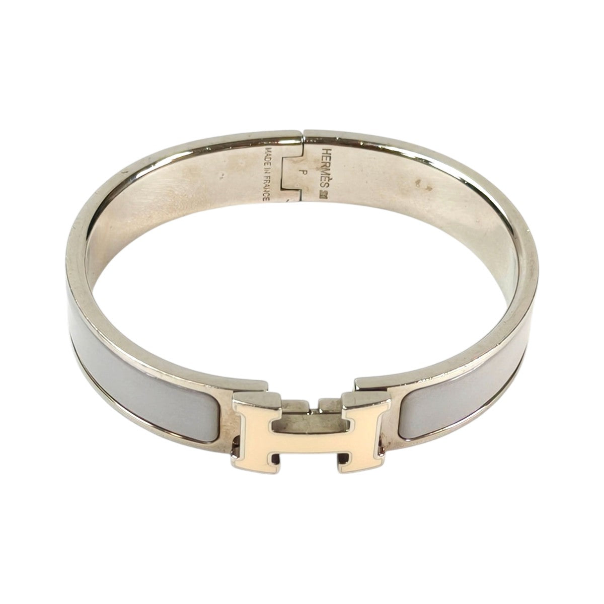 HERMES エルメス クリックH ブレスレット ホワイト×グレー 管理番号：11410
