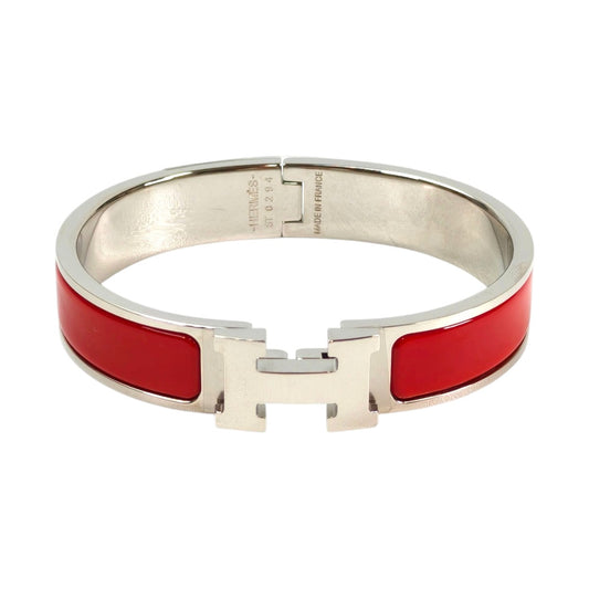 HERMES 爱马仕 Clic H 手镯 红色x银色 商品编号：11463