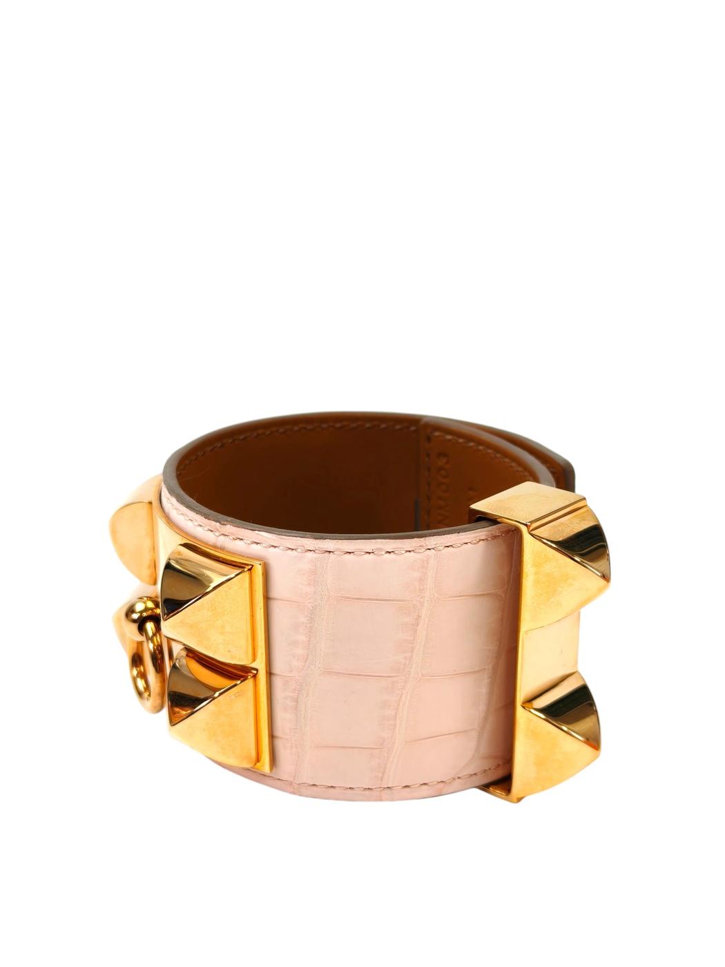 HERMES Collier de Chien B-stamp Bangle Pink Reference Number: 11505