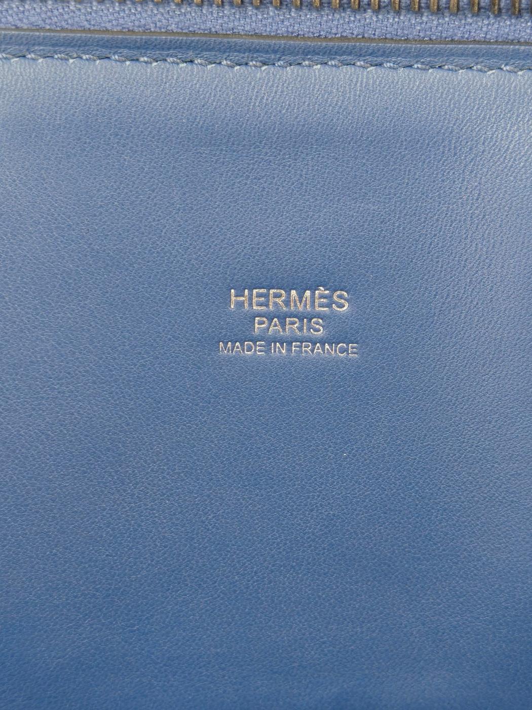 HERMES Bolide 31 Bleu Brighton Silver Hardware C-stamp Tote Bag Blue Product number: 11577