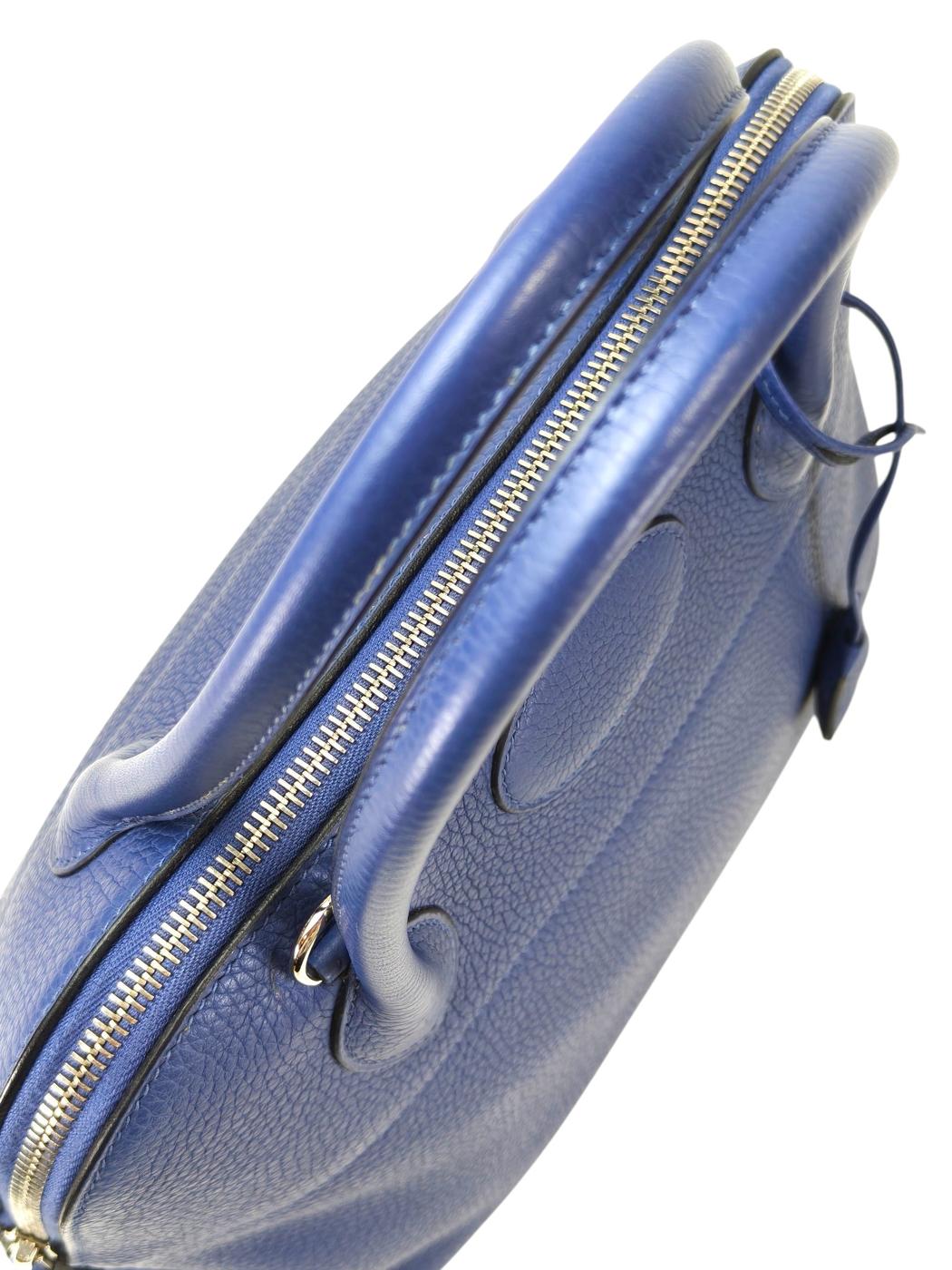 HERMES Bolide 31 Bleu Brighton Silver Hardware C-stamp Tote Bag Blue Product number: 11577