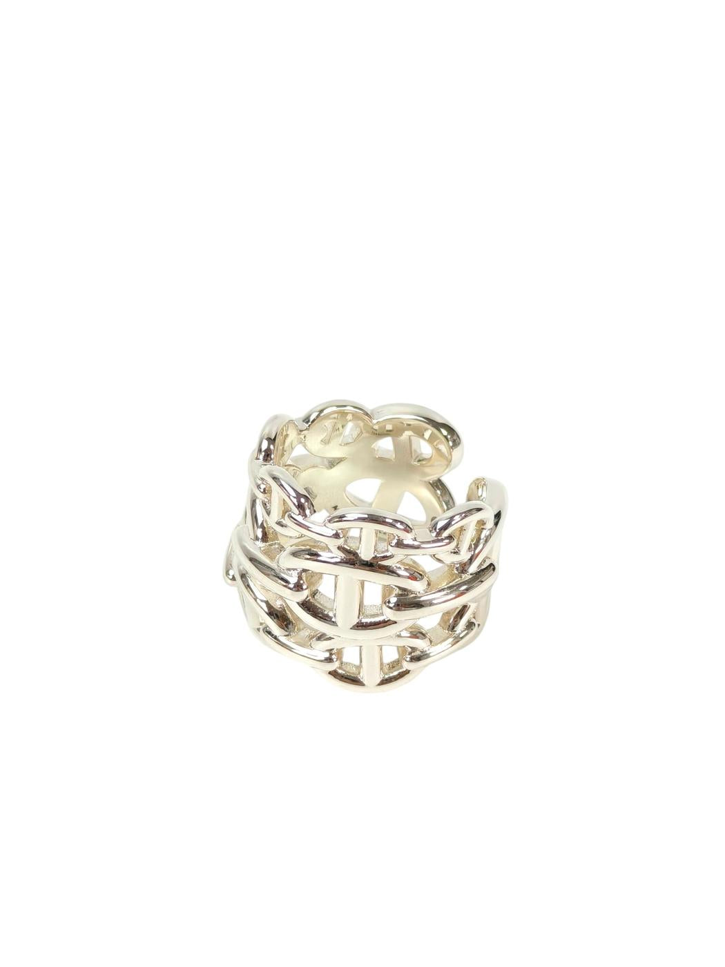 HERMES Chaine d'Ancre Enchainee GM Ring Size 16 Silver Product No: 11589