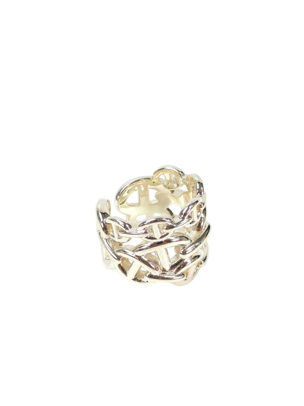 HERMES Chaine d'Ancre Enchainee GM Ring Size 16 Silver Product No: 11589