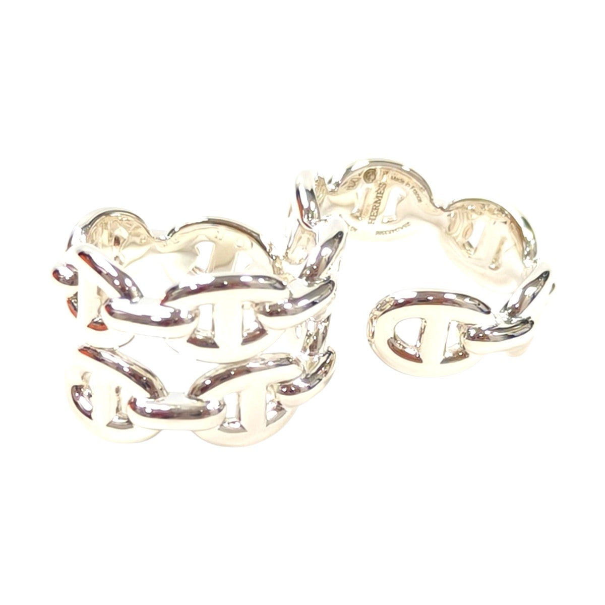 HERMES Chaine d'Ancre Enchainee Ring #53 (US 6.5) Silver Model number: 11619