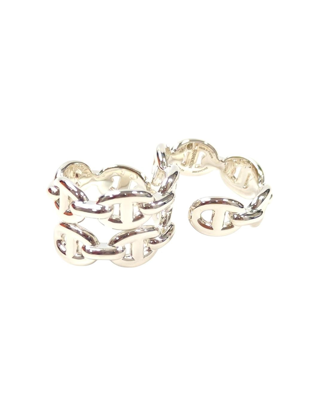 HERMES Chaine d'Ancre Enchainee Ring #53 (US 6.5) Silver Model number: 11619