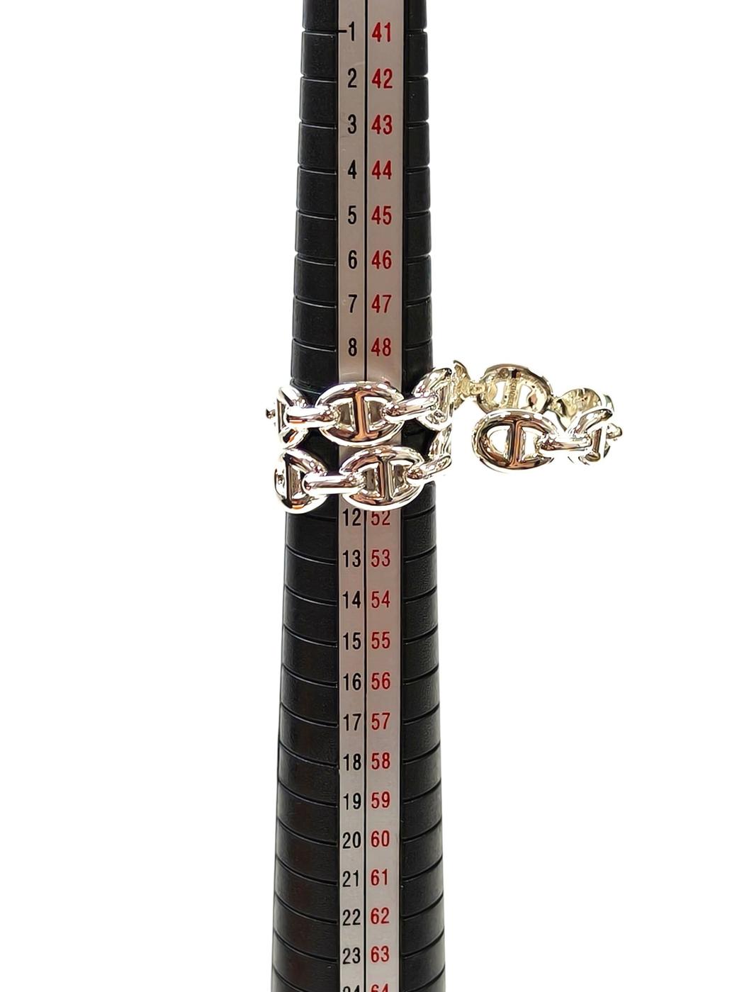 HERMES Chaine d'Ancre Enchainee Ring #53 (US 6.5) Silver Model number: 11619