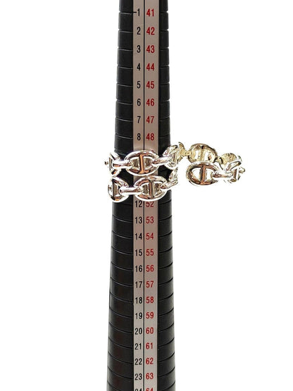 HERMES Chaine d'Ancre Enchainee Ring #53 (US 6.5) Silver Model number: 11619