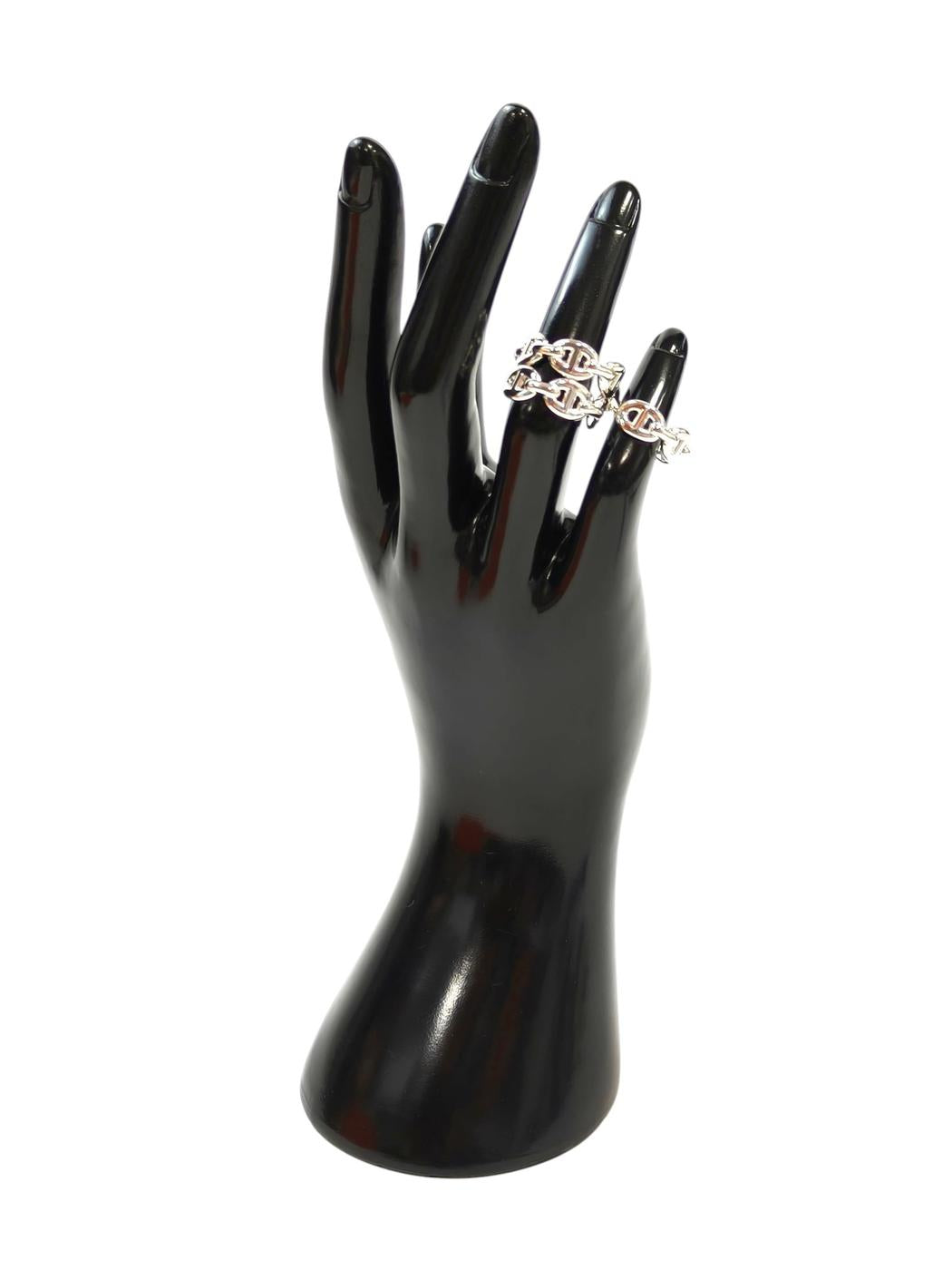 HERMES Chaine d'Ancre Enchainee Ring #53 (US 6.5) Silver Model number: 11619