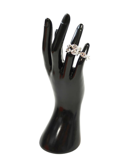 HERMES Chaine d'Ancre Enchainee Ring #53 (US 6.5) Silver Model number: 11619