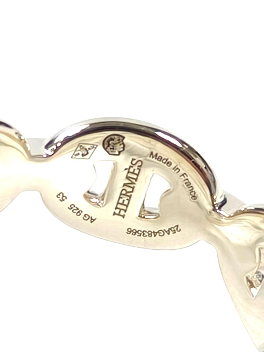 HERMES Chaine d'Ancre Enchainee Ring #53 (US 6.5) Silver Model number: 11619