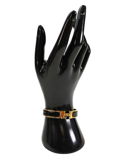 HERMES 爱马仕 Clic H 手镯 黑色×金色 款号：11626