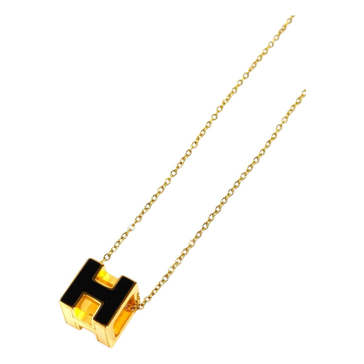 HERMES 爱马仕 Cache H系列 H立方体项链 黑色 管理编号：11780