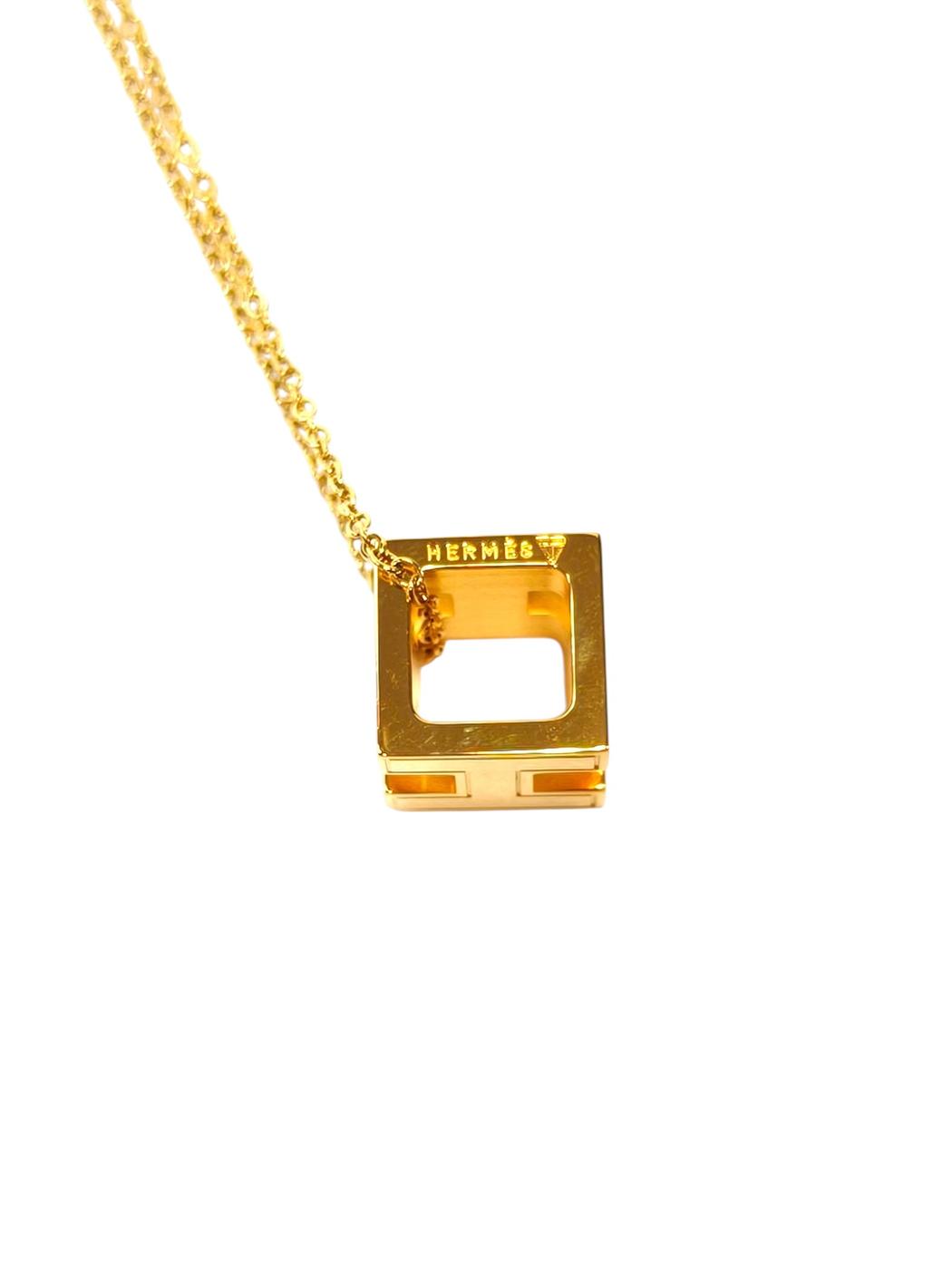HERMES 爱马仕 Cache H系列 H立方体项链 黑色 管理编号：11780