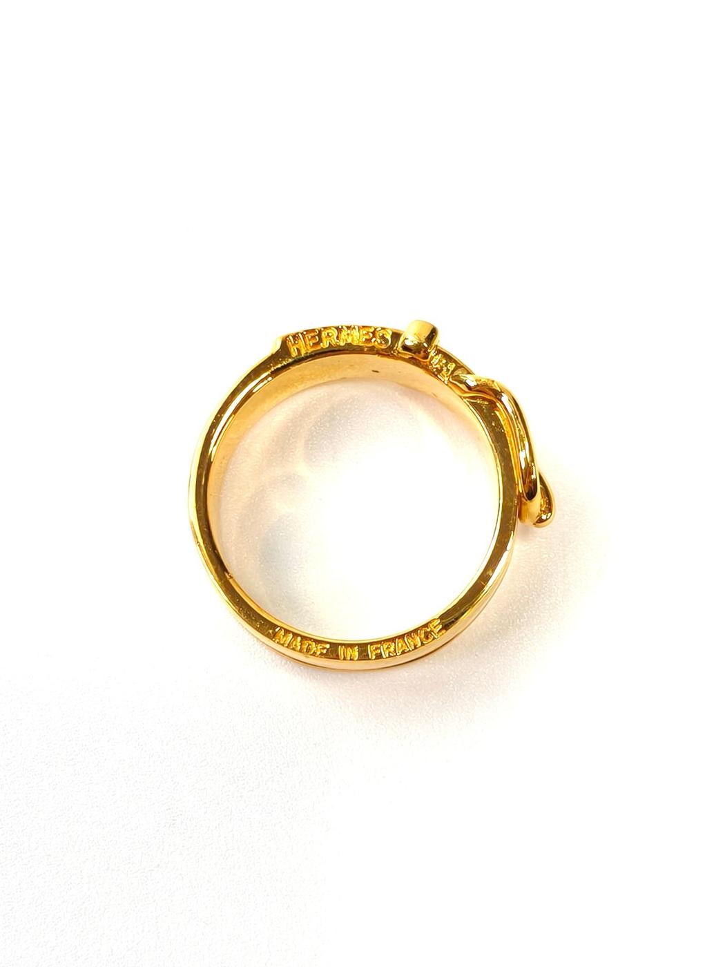 HERMES Belt-Style Scarf Ring Gold Reference Number: 11782